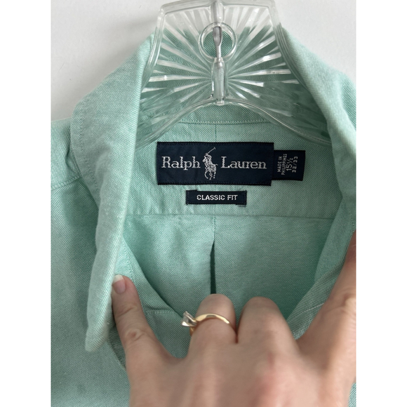 Lauren Ralph Lauren Dress Shirt Green Classic Fit men's size 15.5 32/33 - Picture 4 of 12